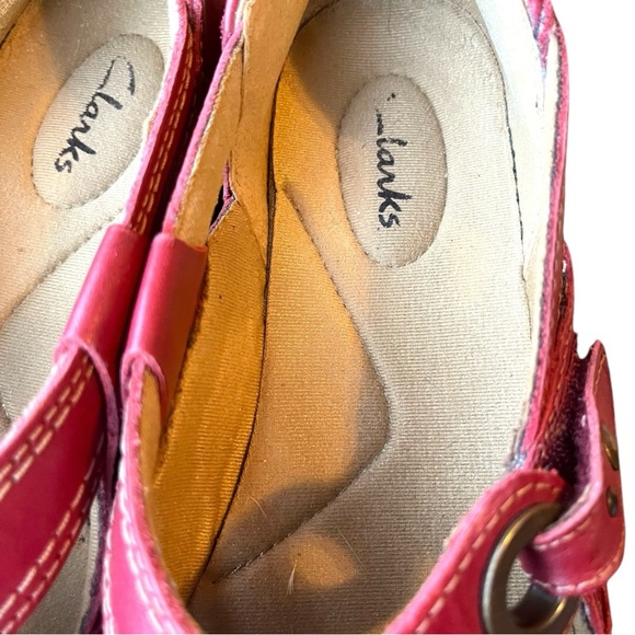Clarks Women's Red Leather Shoes Sz 8 - Picture 10 of 16